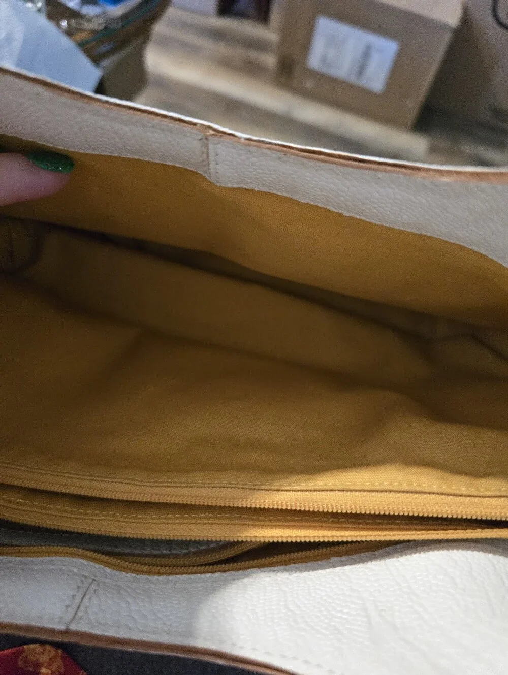 Brahmin White Leather and Natural Woven Tote